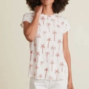 MARINE LAYER SWING CREW PALM PRINT TEE SZ S